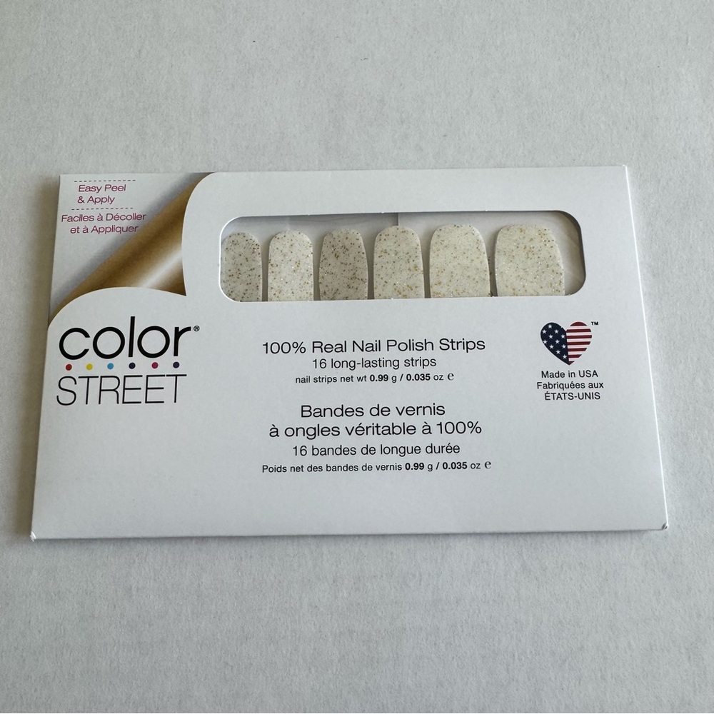 *Retired* Color Street: Leftover Confetti | White Gold Glitter Metallic Party - Picture 3 of 12